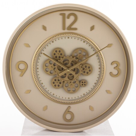 Zegar ścienny metalowy 55,5x55,5x8,5 cm OROGLIO beżowy