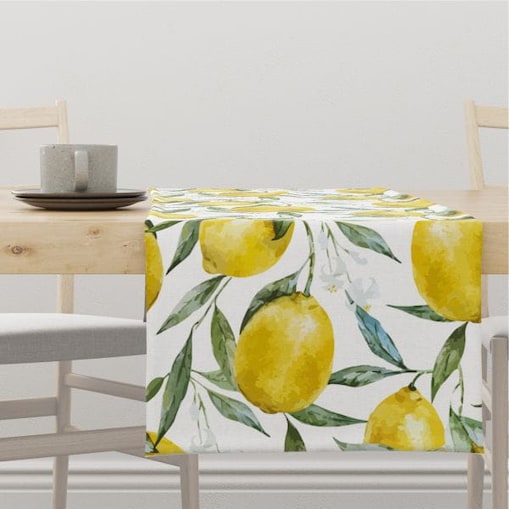 Bieżnik SUMMER wzór SM10 | cytryny - 40 x 180 cm