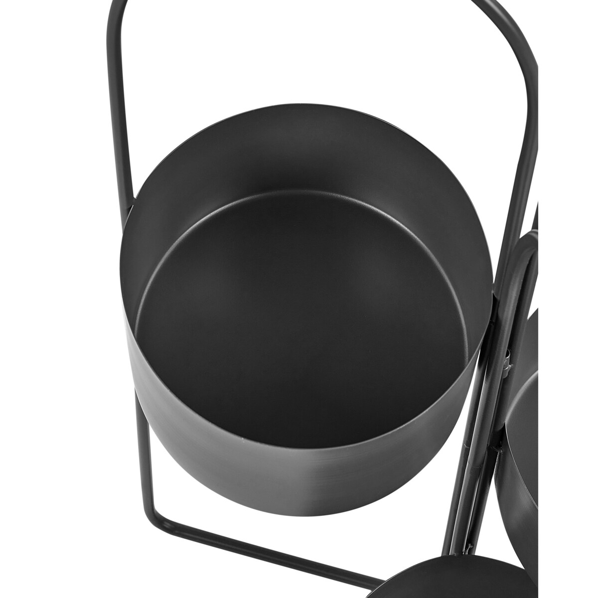 Doniczka na stojaku metalowa czarna COLUTENA