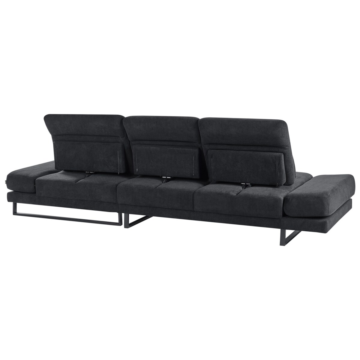 Narożnik IKAST Czarny dla 4 osób Lewostronny