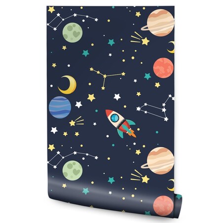 Tapeta dla dzieci planety gwiazdy kosmos