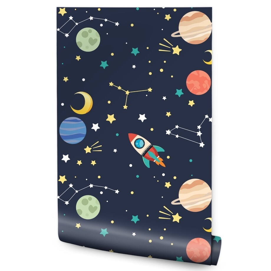 Tapeta dla dzieci planety gwiazdy kosmos