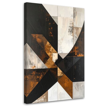 Obraz do salonu sypialni biura loftu, Geometryczna abstrakcja tekstura brązowy