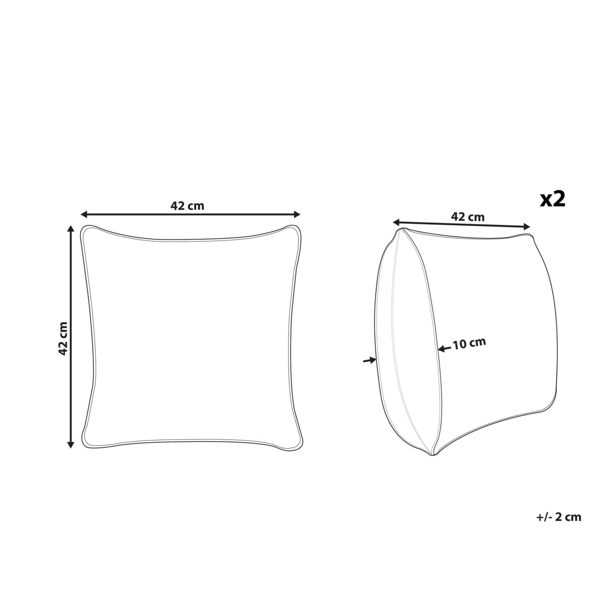 2 poduszki dekoracyjne włochacze 42 x 42 cm czarne EHNAR