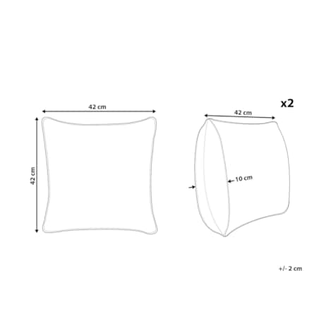 2 poduszki dekoracyjne włochacze 42 x 42 cm czarne EHNAR