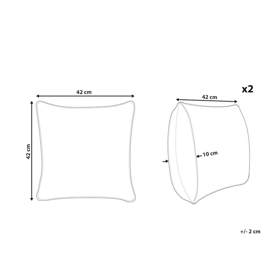 2 poduszki dekoracyjne włochacze 42 x 42 cm czarne EHNAR