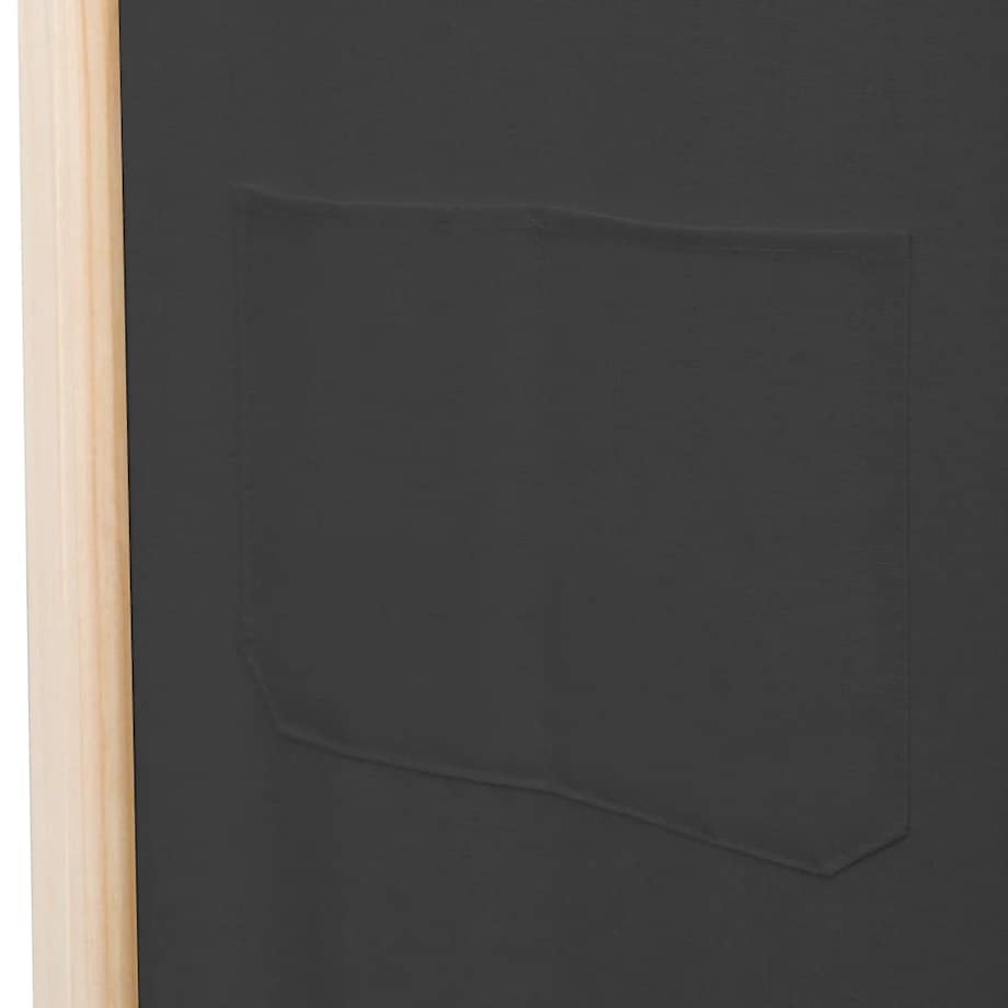 vidaXL Parawan 5-panelowy, szary, 200 x 170 x 4 cm, tkanina