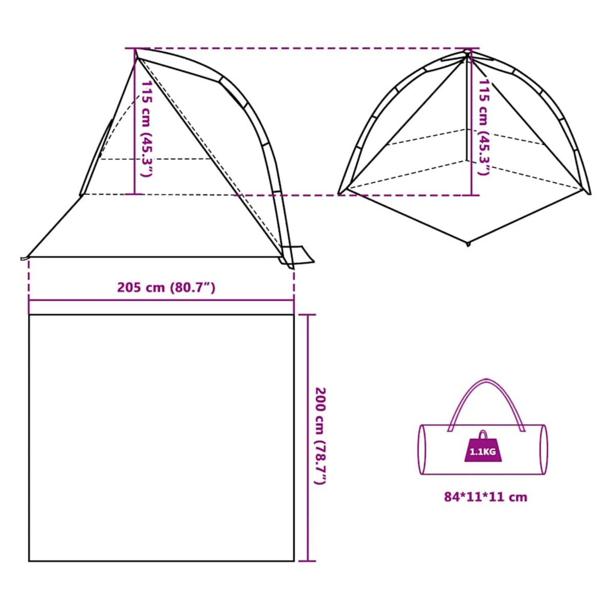 vidaXL Namiot plażowy, morski, szybko rozkładany, wodoszczelny