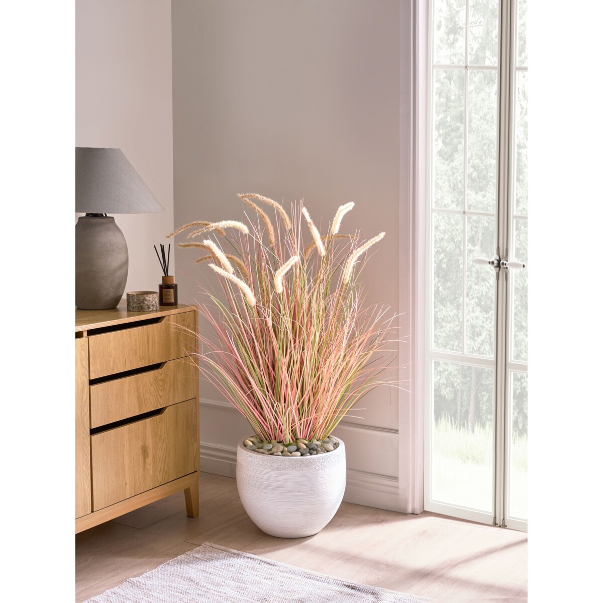 Sztuczna roślina BRISTLEGRASS 120 cm Pomarańczowy