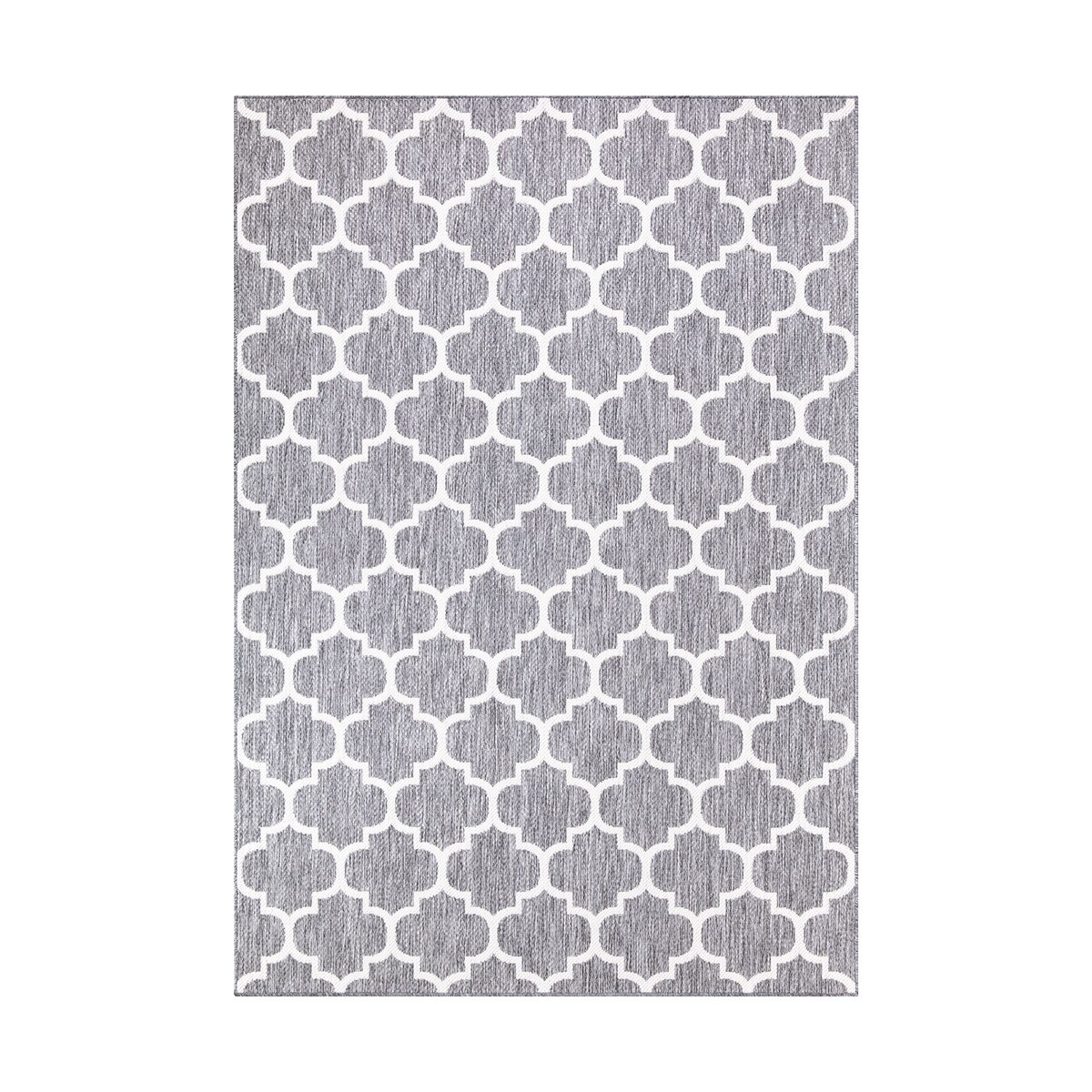 Dywan na zewnątrz i do wnętrz koniczynka Sunny 4620 Szary Krem 80x250