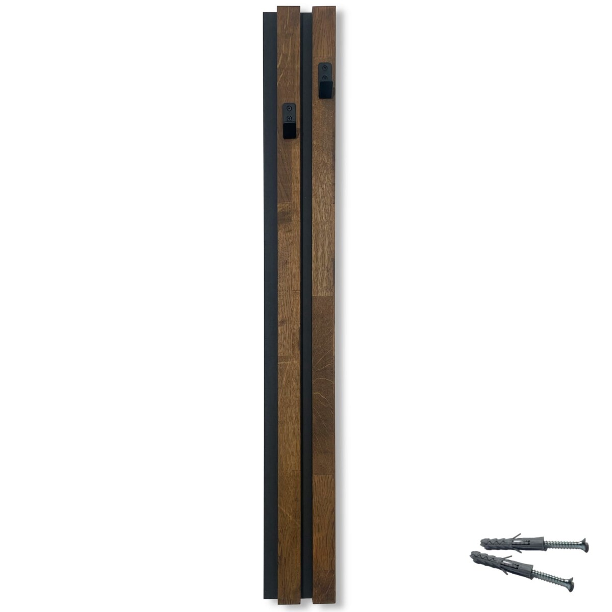 Drewniany wieszak na ubrania Lamele 98cm moduł 12cm brązowy