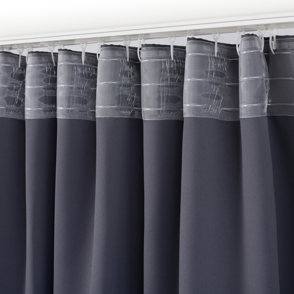 Zasłona zaciemniająca na taśmie marszczącej ciemny szary 140 x 280cm 1 szt. 140x280 szary