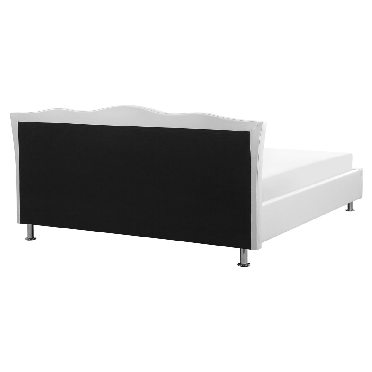 Łóżko z pojemnikiem ekoskóra 160 x 200 cm białe METZ