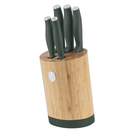 Zestaw noży w bambusowym stojaku 5 el. BerlingerHaus Matte Green Collection BH-2757