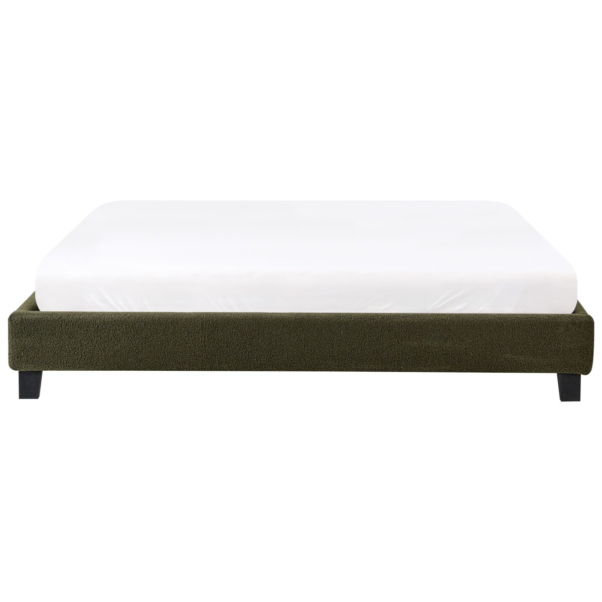 Łóżko bez zagłówka Boucle ROANNE 180 x 200 cm Ciemnozielony