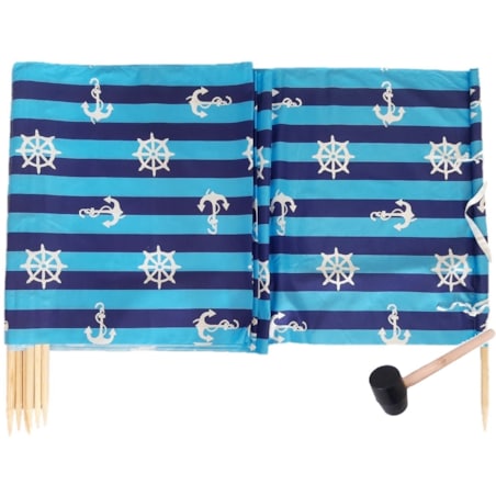 Parawan Plażowy Zasłona 8 M Na Plażę Składany Letni Morski Kotwice Młotek W Zestawie