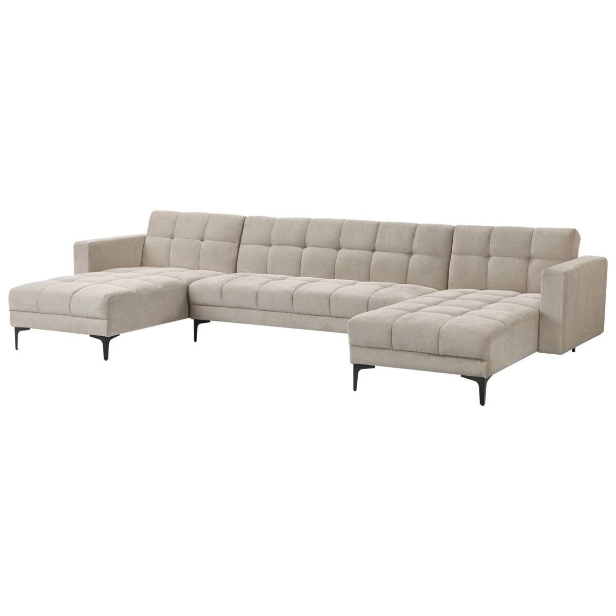 Sofa w kształcie U ALNES Beżowy Symetryczny