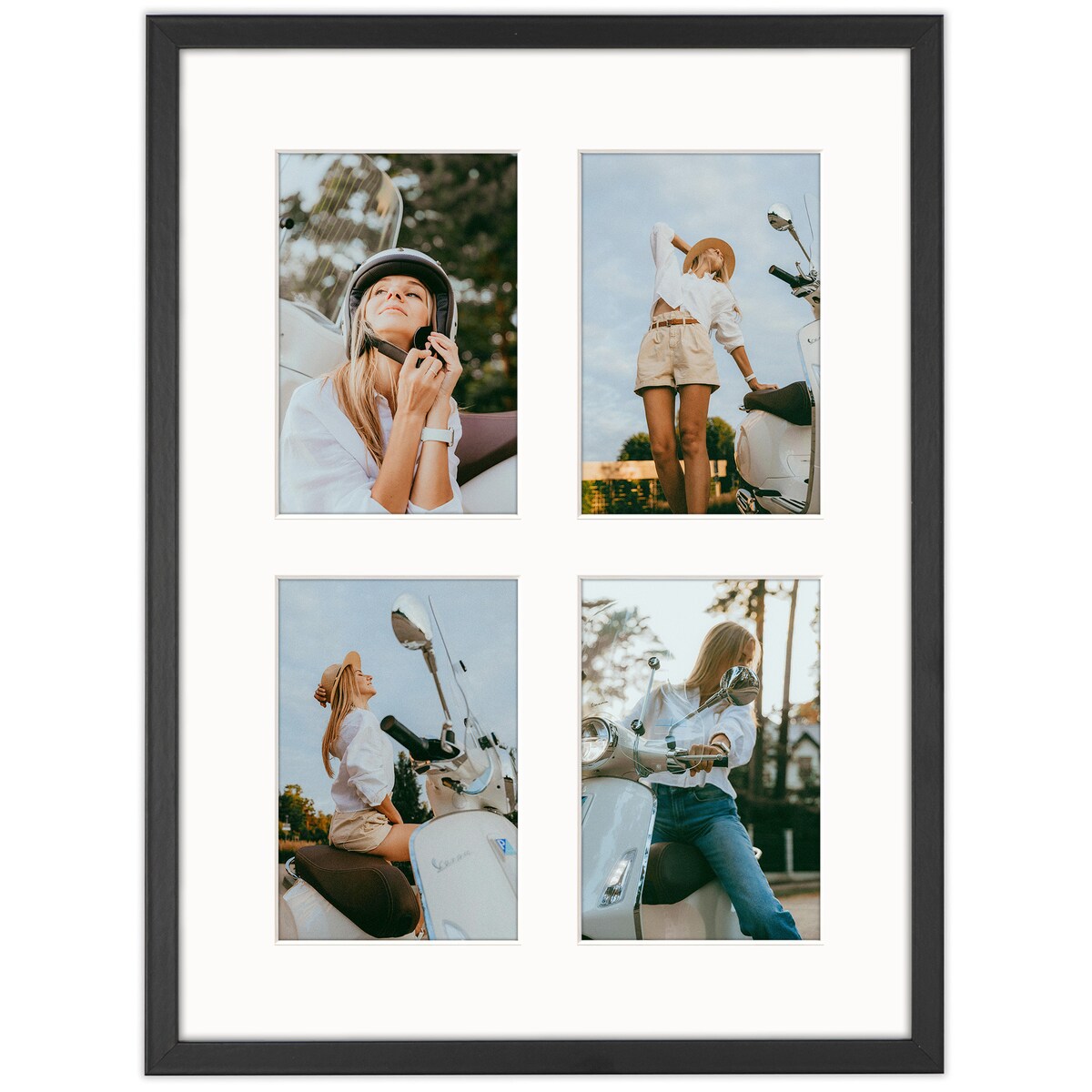 Ramka na 4 zdjęcia 10x15 cm czarna foto galeria multirama 30x40 cm FRAMAI