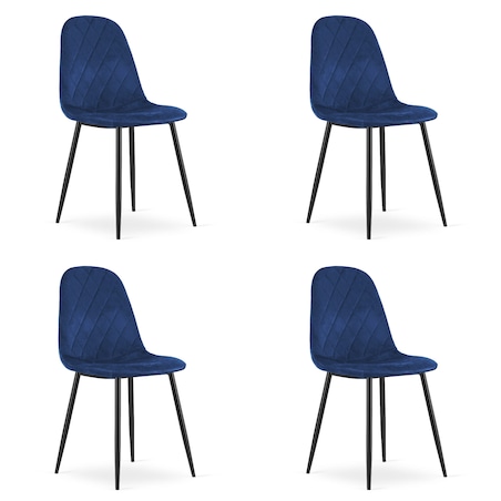 Krzesło Do Jadalni Kuchni Salonu Asti - Granat Aksamit X 4