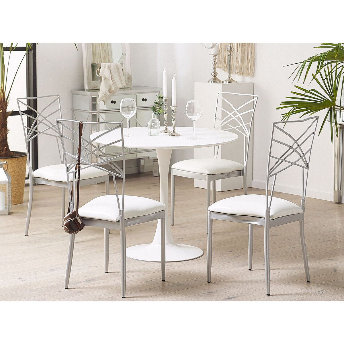 Zestaw 2 krzeseł do jadalni srebrny GIRARD