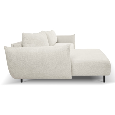 Narożnik DELI z funkcją spania na nóżkach, lewostronny, kremowy