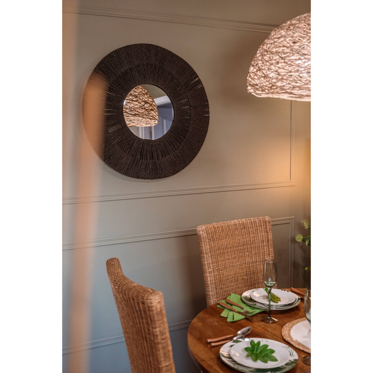 Lustro ścienne ETHNIC, Ø 76 cm