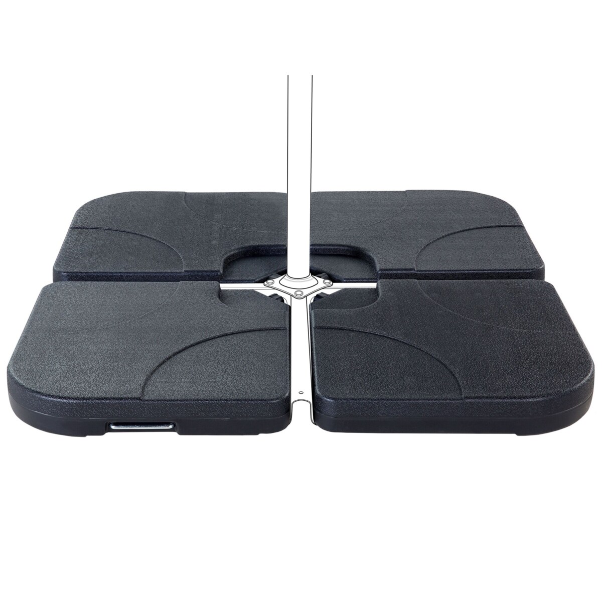 Zestaw 4 obciążników do parasola ogrodowego czarny CARIA