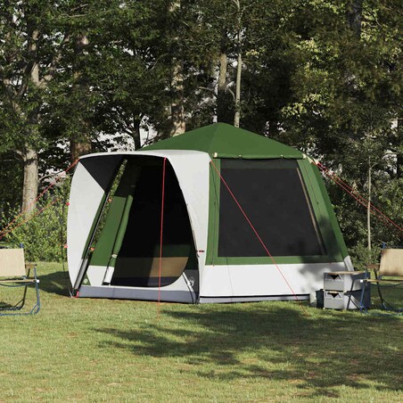 vidaXL Namiot campingowy Zielony 420 x 420 x 227 cm Poliester