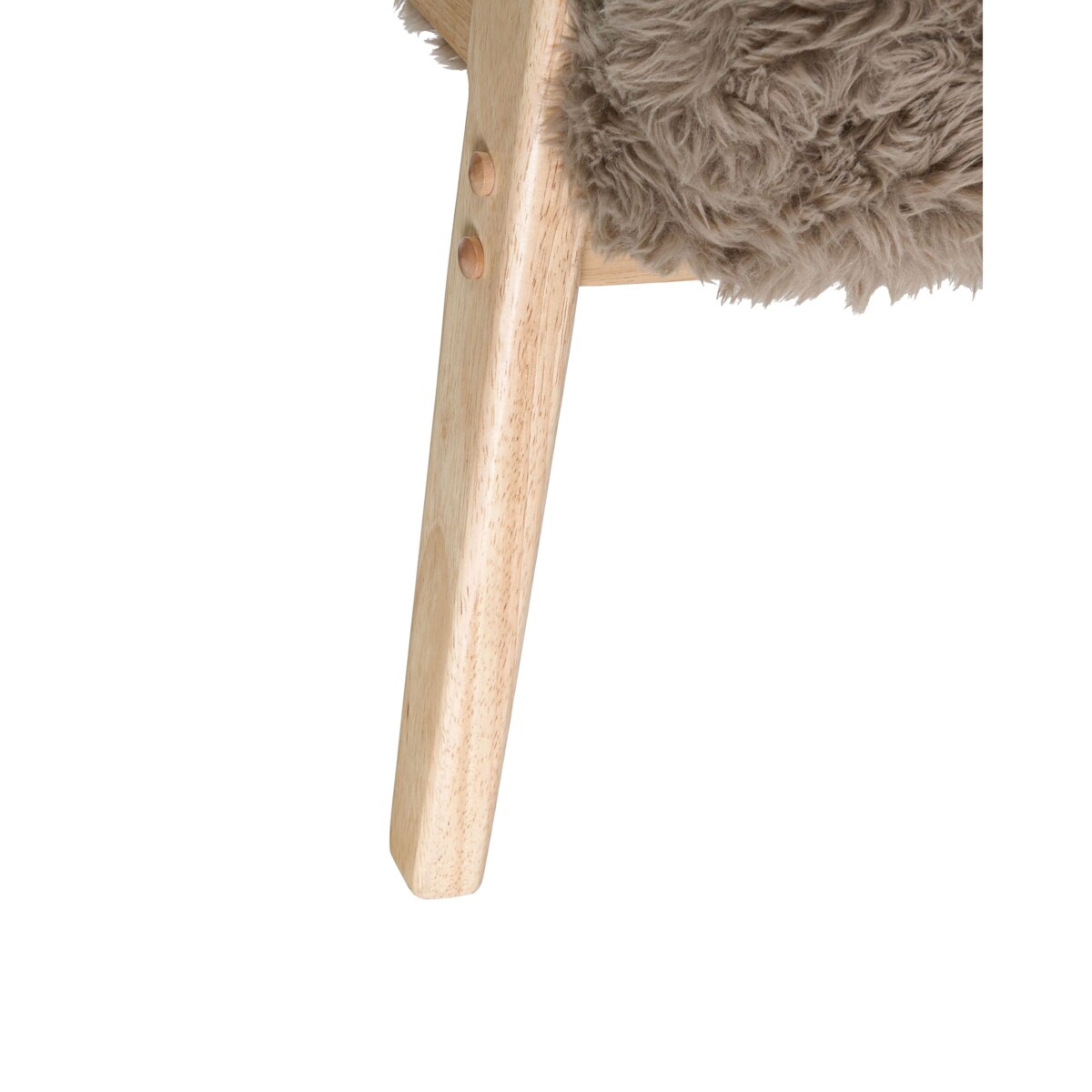 Fotel LEKNES Sztuczne futro Beżowoszary