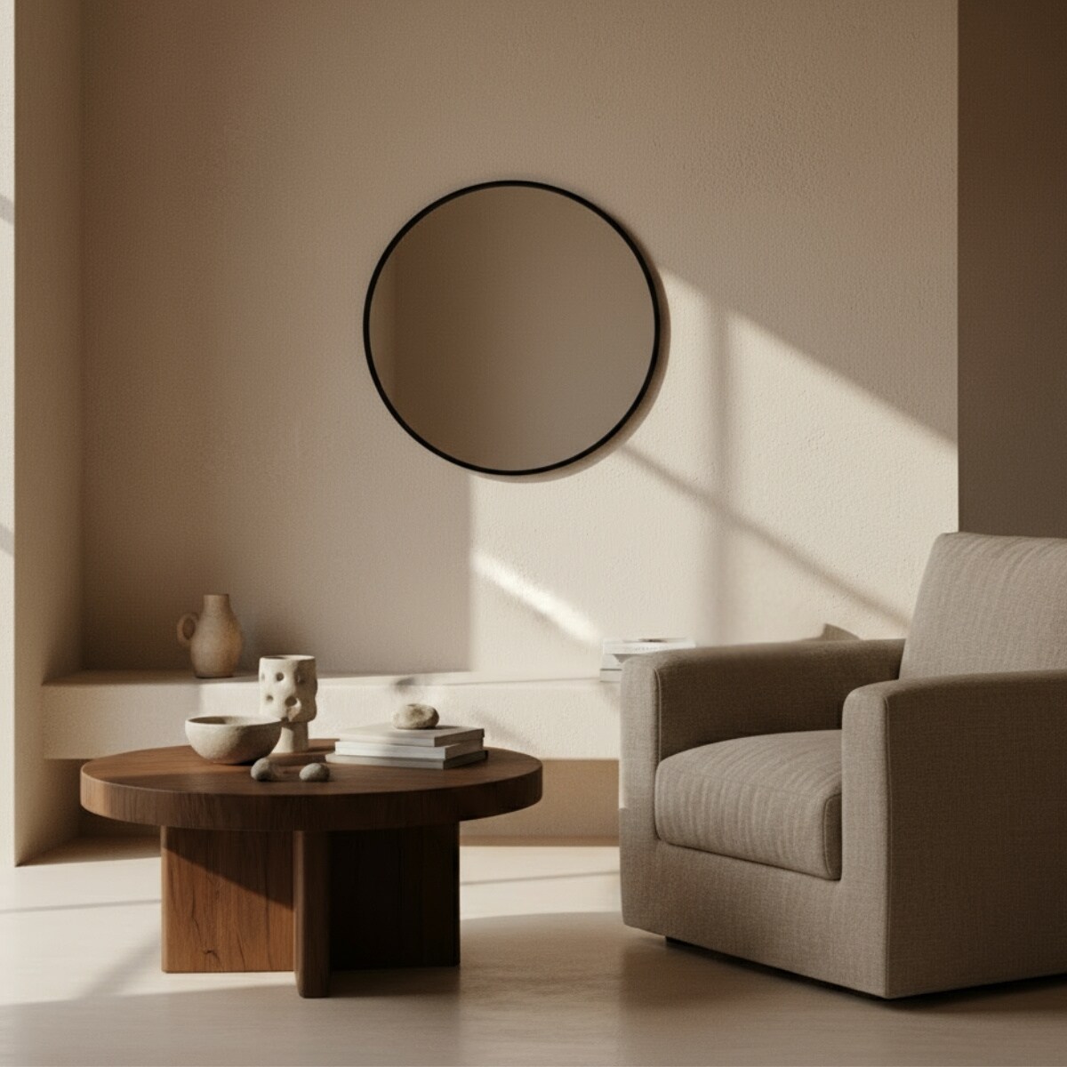 Okrągłe lustro ścienne LØOP, Ø 60 cm