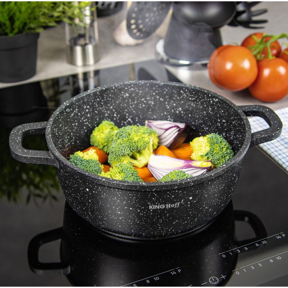 Garnek z powłoką marmurową 3.3L 22cm indukcja gaz KINGHOFF