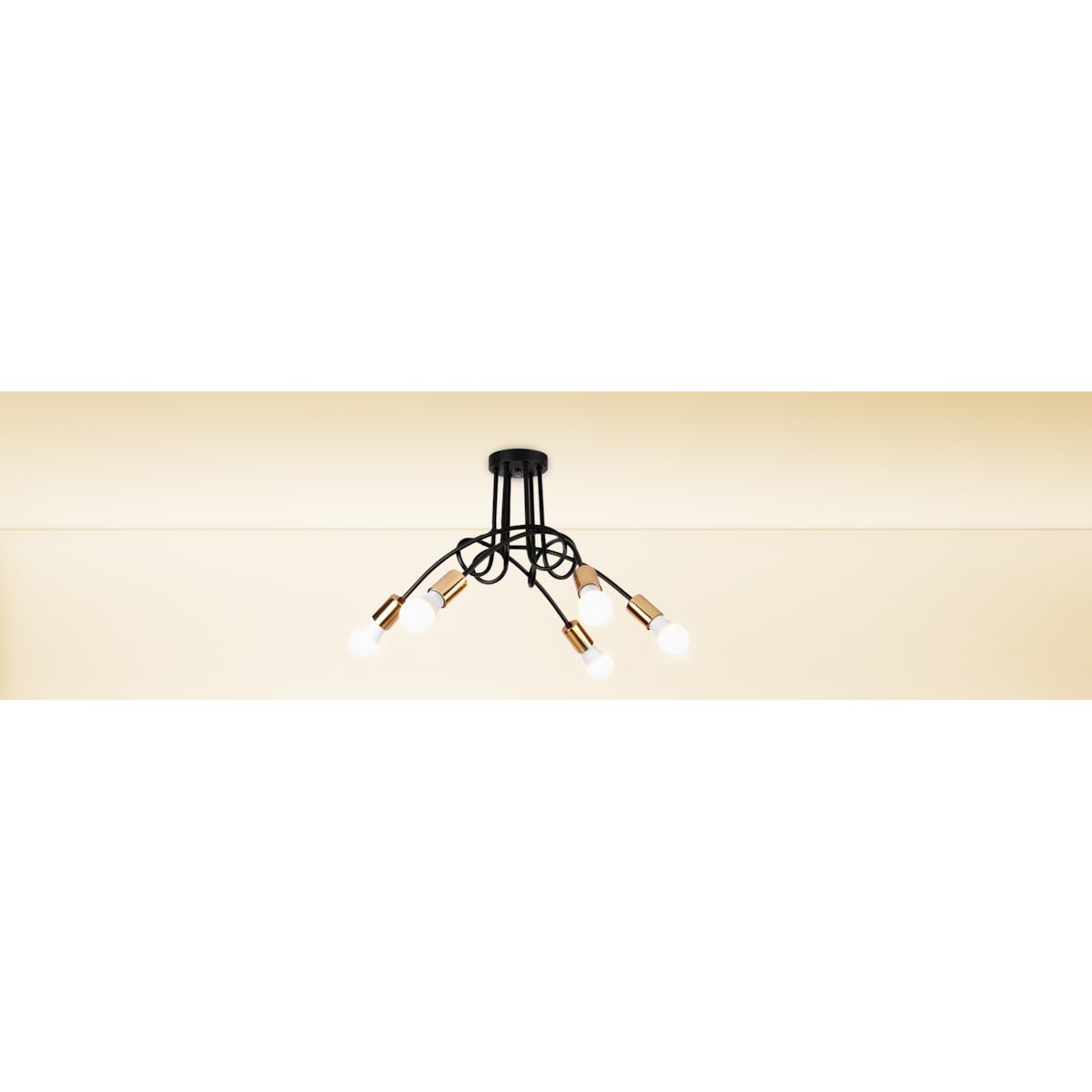 Lampa Sufitowa Wisząca Żyrandol Paradise 5 Złota