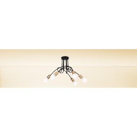 Lampa Sufitowa Wisząca Żyrandol Paradise 5 Złota
