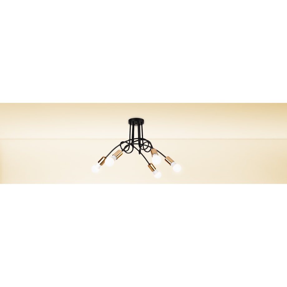 Lampa Sufitowa Wisząca Żyrandol Paradise 5 Złota
