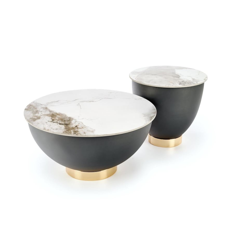 STOLIK KAWOWY Moonshine L CERAMICZNY BLAT marmur 73x37 cm