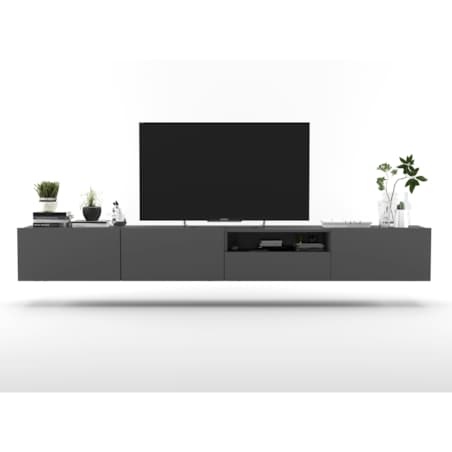 Szafka RTV Loft Wisząca Grafit MAT Komoda RTV Szuflada 240 cm