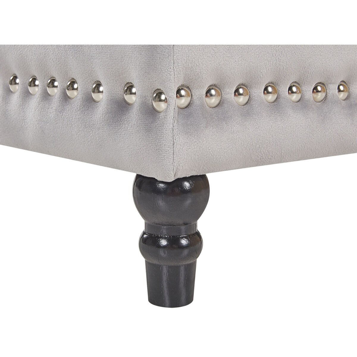 Puf ze schowkiem welurowy jasnoszary LORETTO