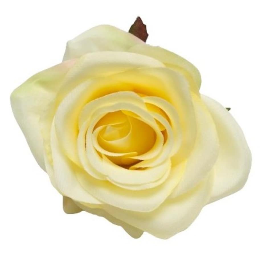 RÓŻA SZTUCZNA główka kwiatowa wyrobowa do STROIKA bukietu dekoracji ŻÓŁTA