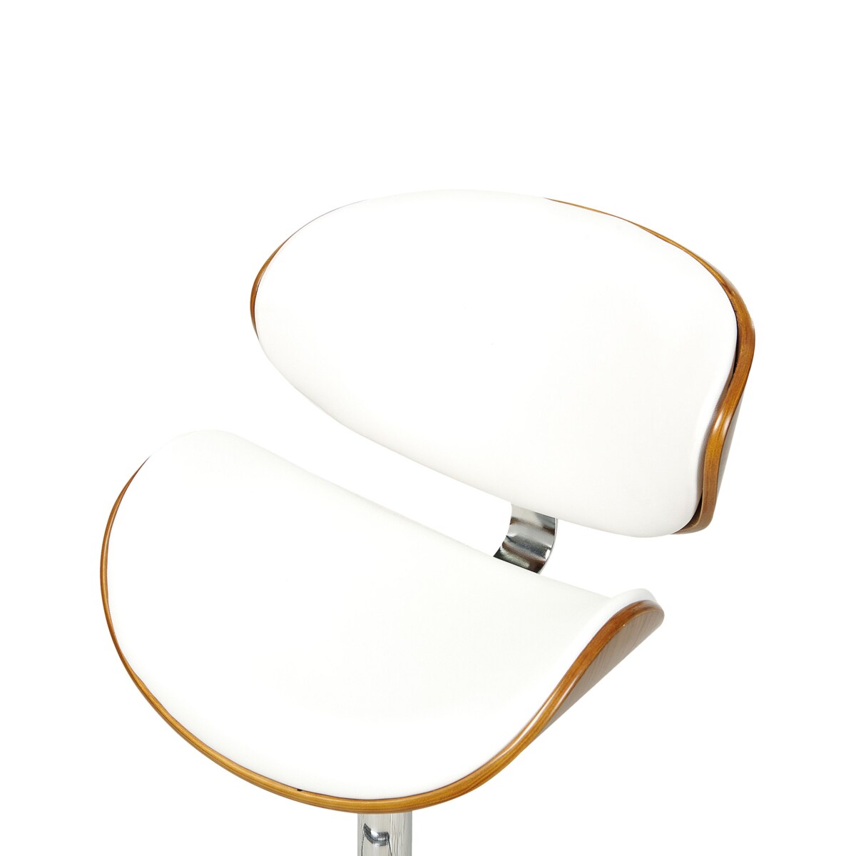 Zestaw 2 krzeseł barowych ROTTERDAM Ekoskóra Obrotowy Biały