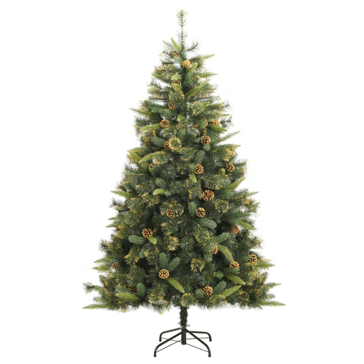vidaXL Sztuczna choinka na zawiasach, z szyszkami, 240 cm