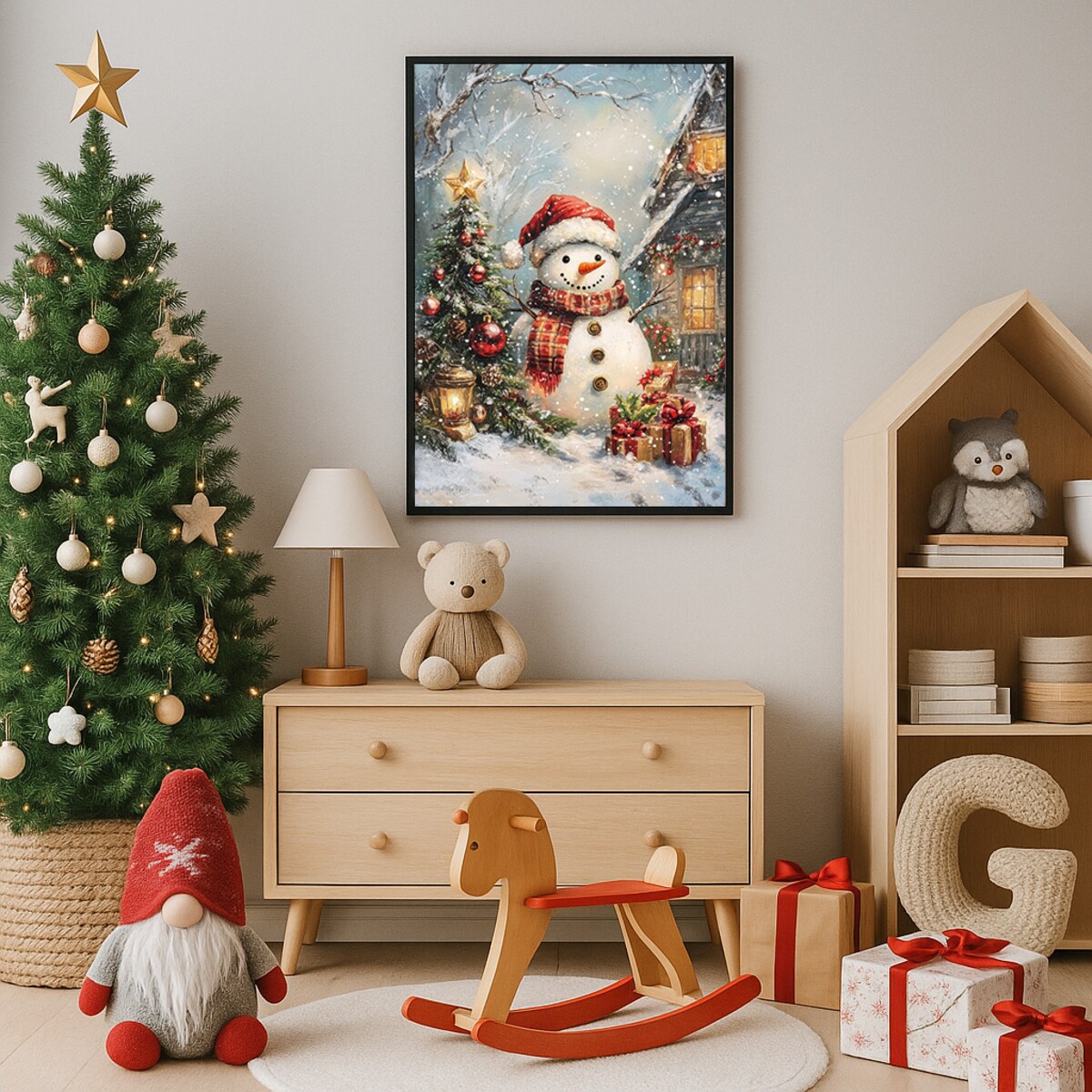 Plakat Bałwanek z Choinką 50cm x 70cm