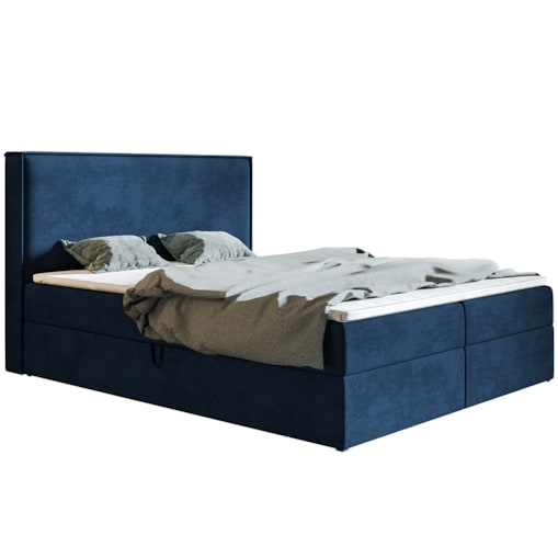 Łóżko kontynentalne FOX 9 180x200 - granatowe