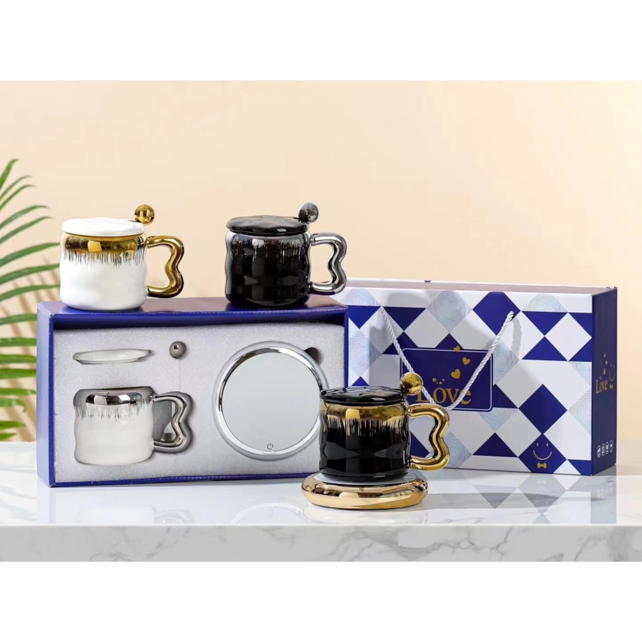 ZESTAW KUBEK Z PODGRZEWACZEM + Łyżka + Kabel USB PREZENT KUBEK ŚWIĄTECZNY