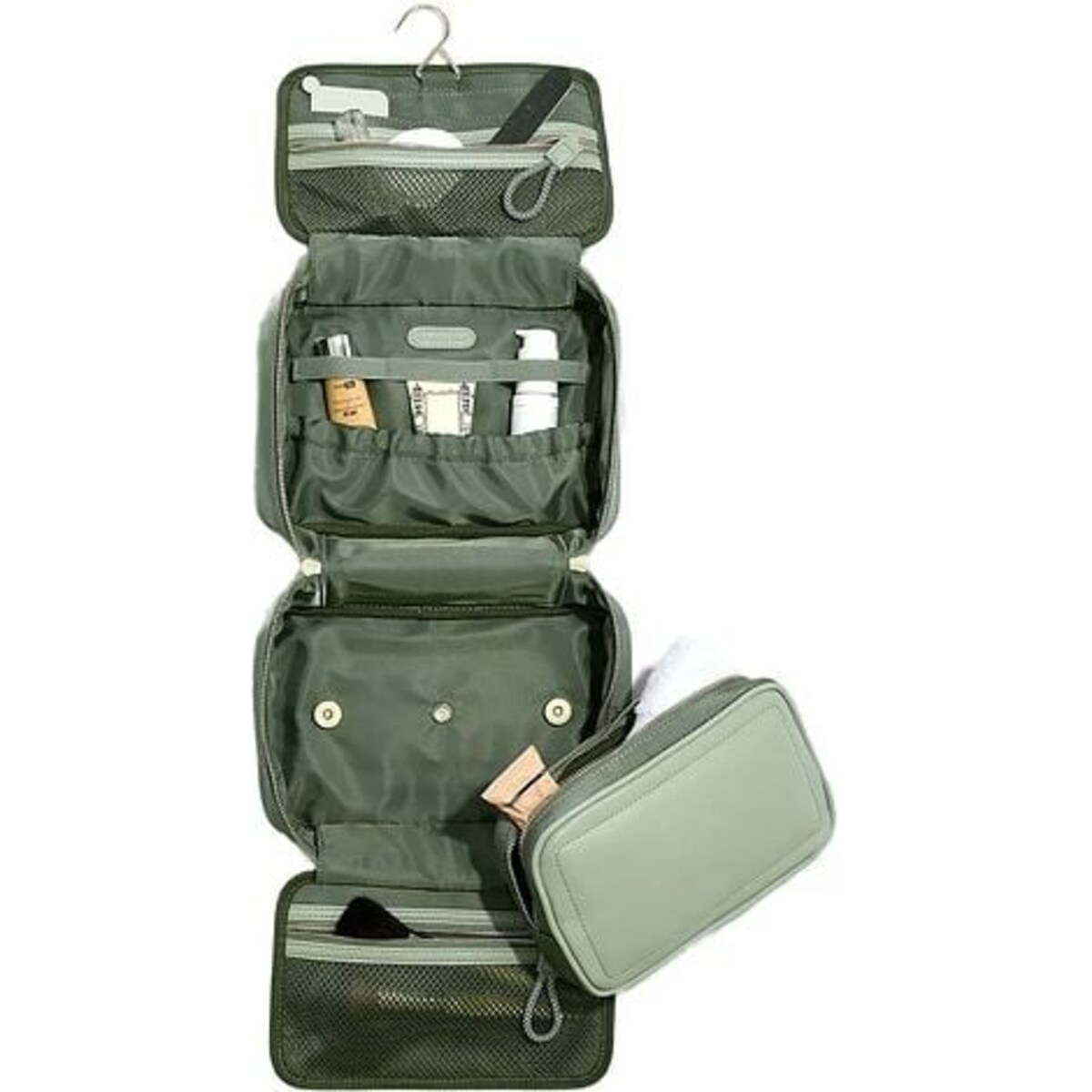 Kosmetyczka podróżna do zawieszenia Stackers zielona nylonowa