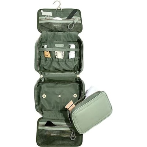 Kosmetyczka podróżna do zawieszenia Stackers zielona nylonowa