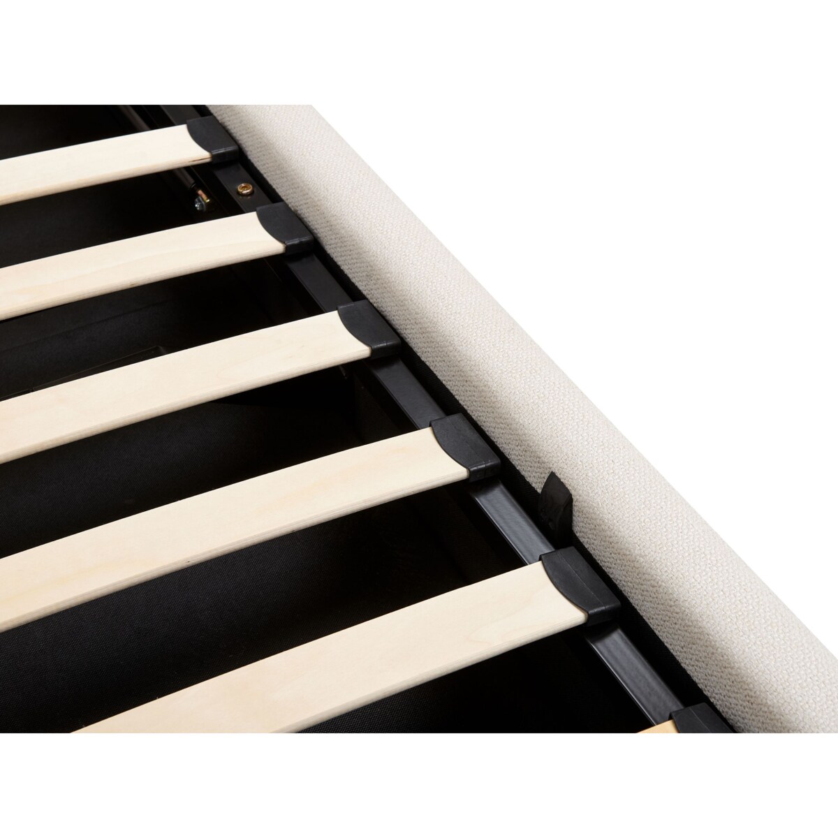 Łóżko z pojemnikiem CAMPAGNE 180 x 200 cm Jasnobeżowy