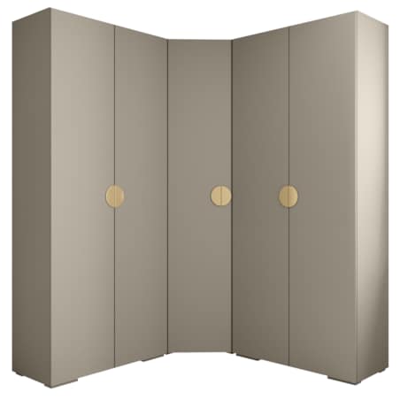 Garderoba wysoka do przedpokoju INOVA 4 Z5 kaszmir+złoty