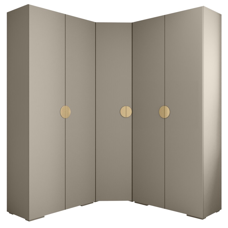 Garderoba wysoka do przedpokoju INOVA 4 Z5 kaszmir+złoty