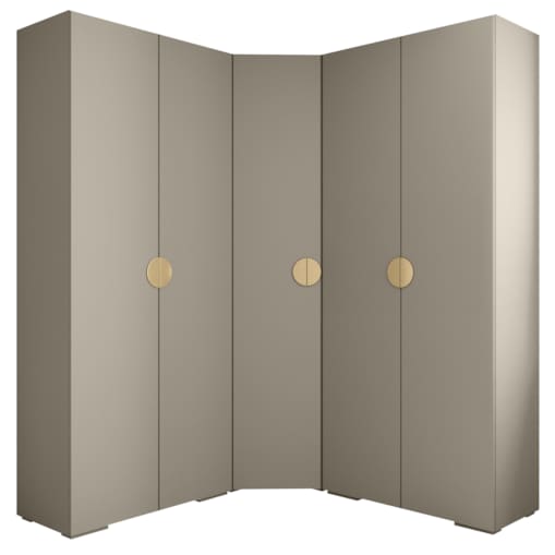 Garderoba wysoka do przedpokoju INOVA 4 Z5 kaszmir+złoty