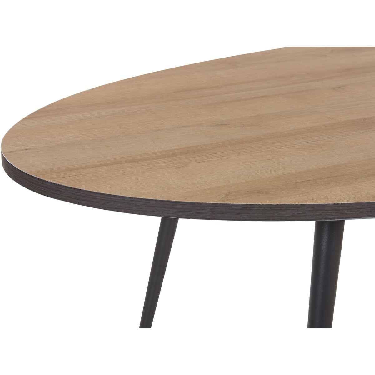 Stół do jadalni owalny 180 x 90 cm ciemne drewno z czarnym OTTAWA